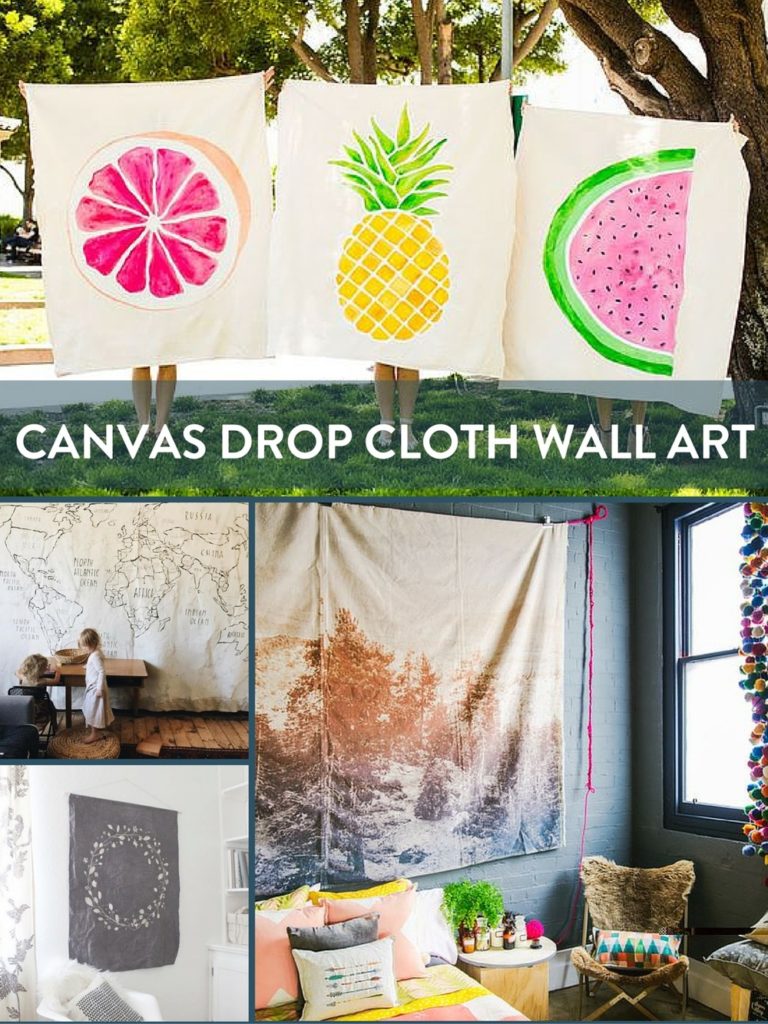 Roundup DIY Large Canvas Drop Cloth Wall Art Curbly   Canvas Drop Cloth Wall Art 768x1024 