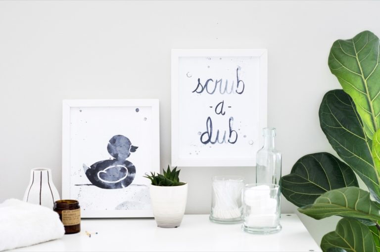 Printable Bathroom Wall Art Download These Two Free Designs!