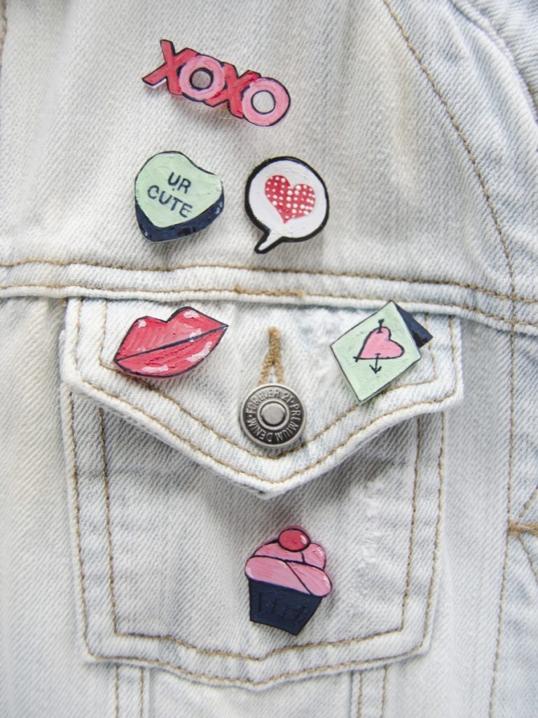 How To Diy Faux Enamel Valentines Day Pins