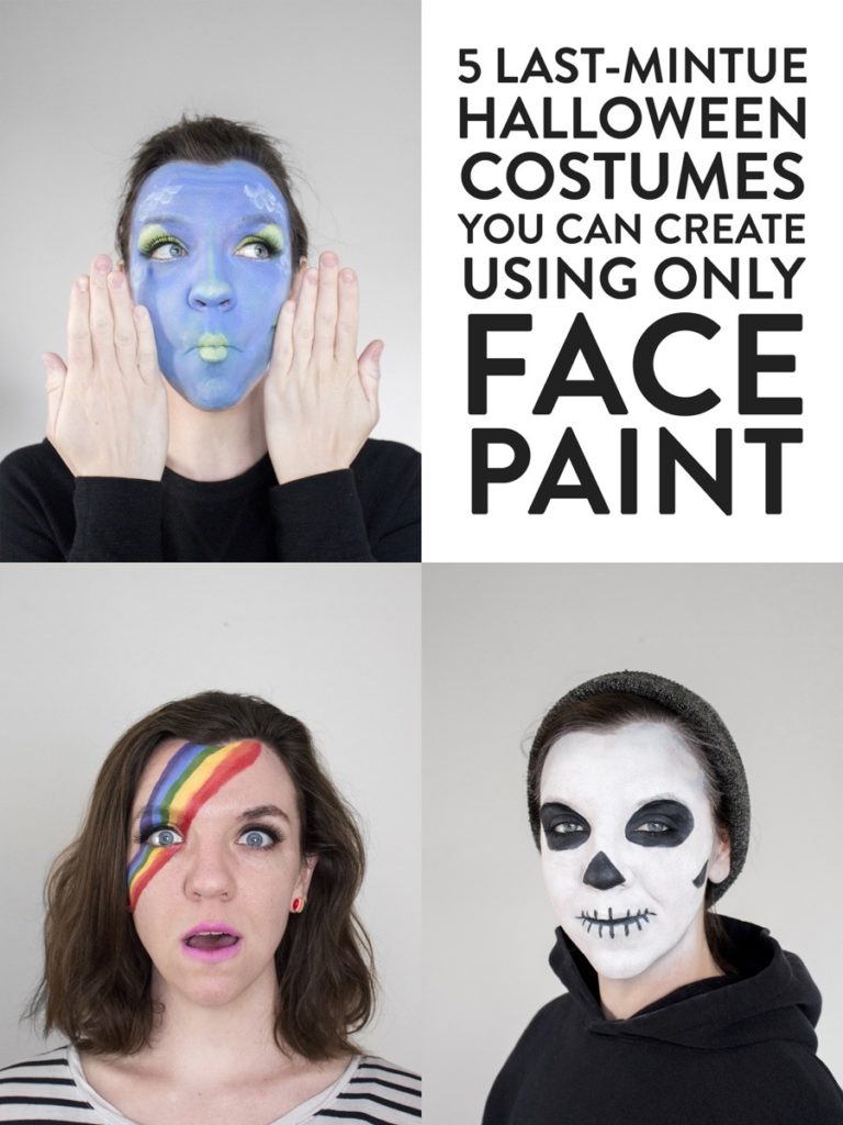 Face Painting For Halloween 5 Quick Costumes That Only Use Face Paint   Halloween Face Paint Pinterest Photo Web 768x1024 