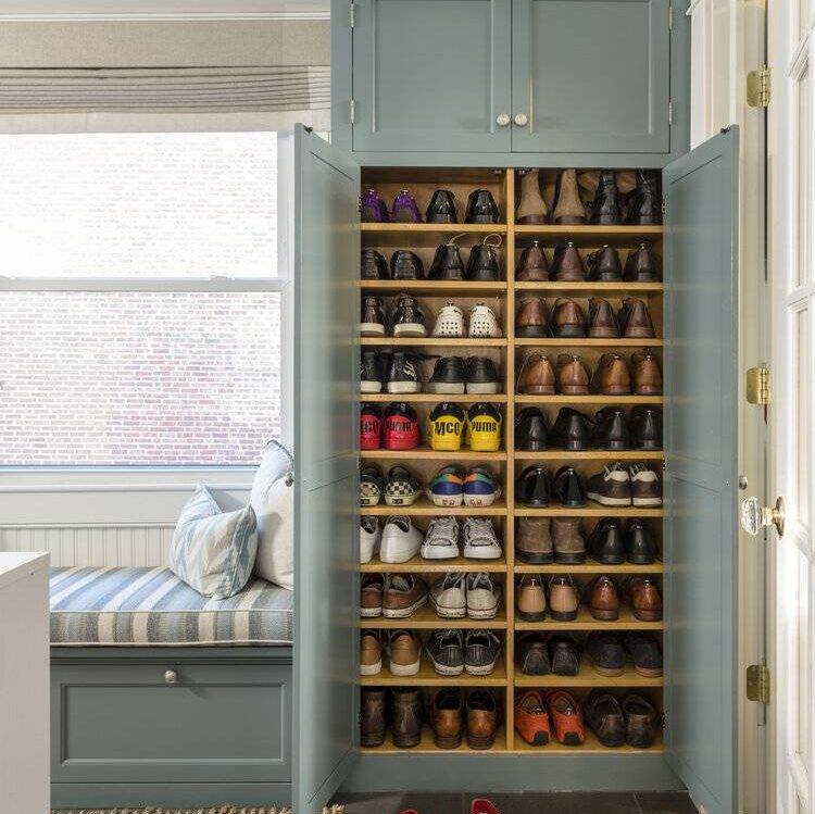 mudroom shoe storage cabinet.