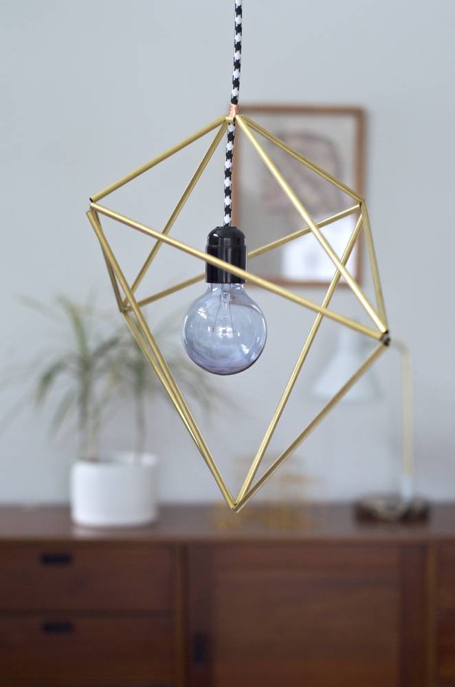 DIY Geometric Brass Pendant Light